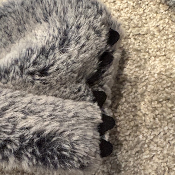 Target Gray Furry Kids Slippers - Picture 6 of 7